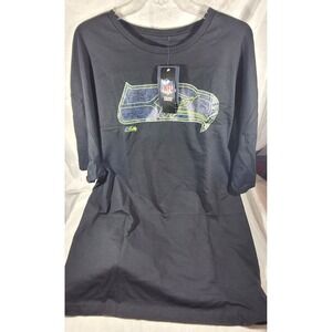 Fanatics Men's Pro Line Seattle Seahawks NFL Crew Neck T-Shirt - Black - Size 4X